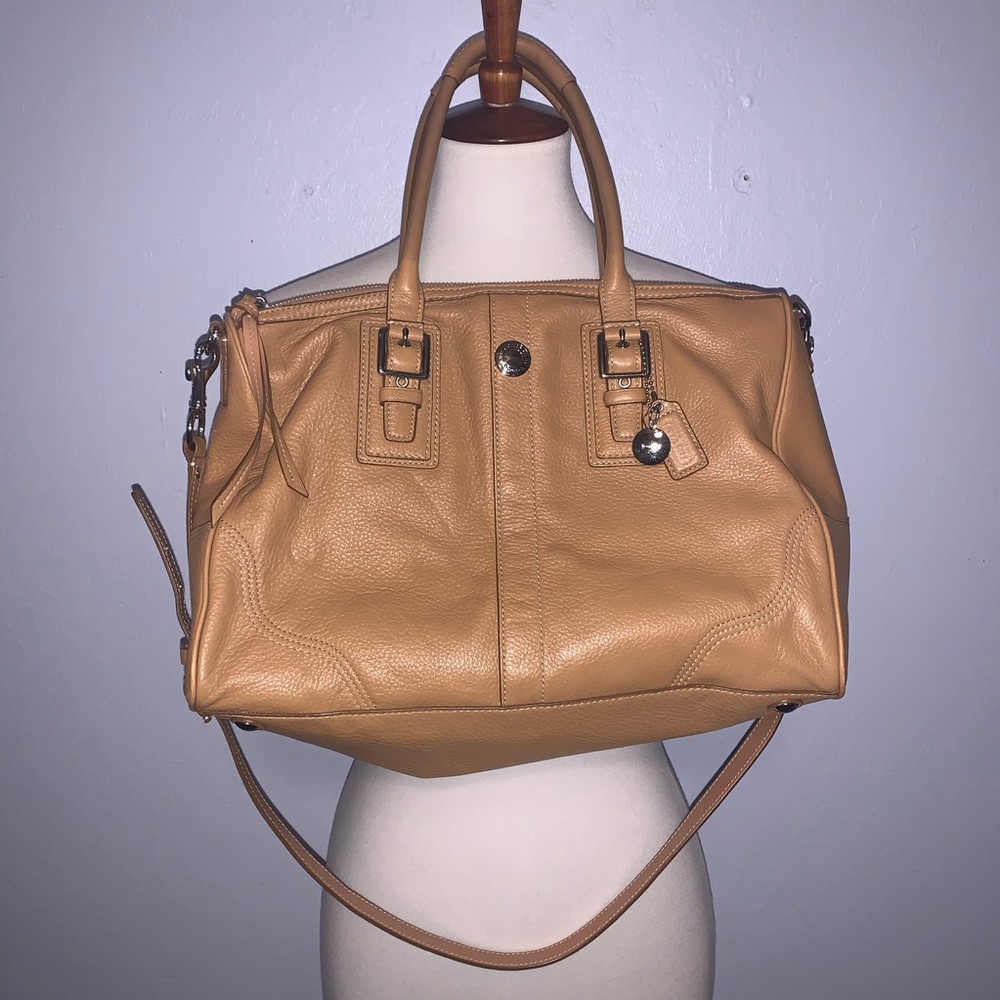 COACH Z19602 Nancy Z Tan/Camel Leather Satchel Bag